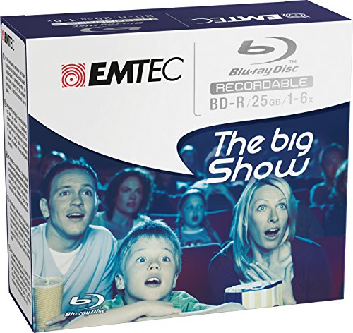 EMTEC BD-R 25GB Jewel-Custodia singola per DVD/CD (confezione da 5)
