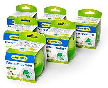 6er-Set HUMYDRY® Duplo 75g Raumentfeuchter Apfel. 2 in 1 : Luftentfeuchter und Lufterfrischer in Einem - Absorbiert zu hohe Luftfeuchtigkeit und verleiht einen angenehmen Duft