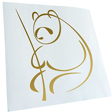 Kiwistar - Autoaufkleber - Gold - 60 x 49 cm - Pandabär - Heckscheibenaufkleber Auto Aufkleber wetterfest für Kfz LKW Mofa Truck - Sticker außen selbstklebend Tuning Zubehör für Fenster Fahrzeug