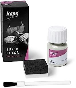 Kaps Super Color Lederfarbe für Naturleder, Synthetik und Textil, Lederfärber, 25 ml, Grau 119