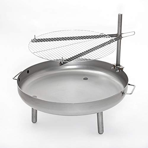 Grillrost Ø 60 cm für alle Feuerschalen ; Universell einsetzbarer Grillrost für alle Feuerschalen mit Höhenverstellung und Schwenkfunktion.