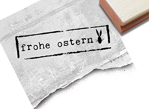 Stempel Osterstempel FROHE OSTERN im Poststempel-Look - Textstempel zum Fest, Ostergrüße Karten Geschenkanhänger Geschenk Osterdeko - zAcheR-fineT