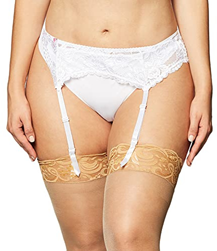 Seven til Midnight 9555 Lace Affairs Hüftstrümpfe, weiß (M/L)