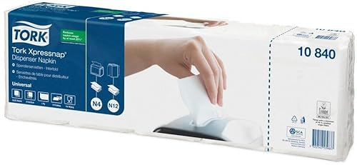 Tork Xpressnap® Serviettes Enchevêtrées Blanches pour distributeur N4, Universal, pliage 1/4 1 pli, 21,7 cm x 33 cm, 1125 serviettes, 10840