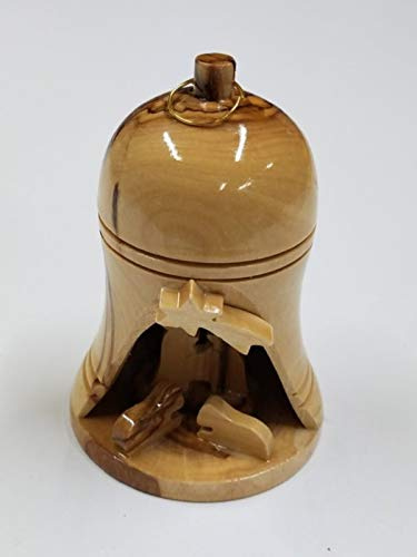 Bethlehem Olive Wood Complete Christmas Ornament Set. Nativity Story by Bethlehem Gifts TM (3.5 Nativity Bell)