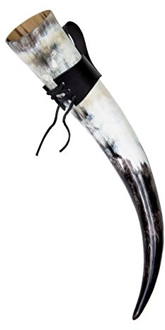 Cuerno para beber - Cuerno de hidromiel 700-990 ML con trabilla para cinturón