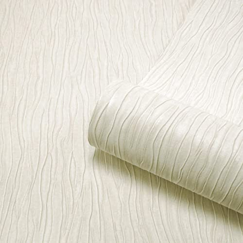 Tiffany Texture Heavyweight Vinyl Wallpaper - Cream - Draped Fabric Effect - Belgravia 180