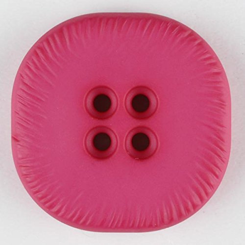 Dill 3 Stück: Polyamidknopf, viereckig, 4-Loch - Größe: 23mm - Farbe: pink