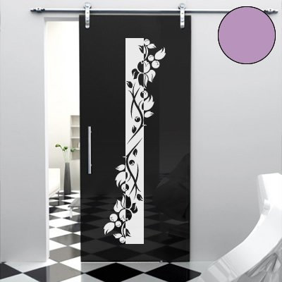 A443 Tür-/Wandtattoo Blumen Banner 160cm x 48cm flieder (erh. in 40 Farben und 7 Größen)