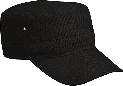 Trendiges Military Army Cap aus robustem Baumwollcanvas, Farbe:Black;Größe:One Size one size,Black