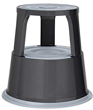 WEDO Metall-Kickstool mit Rollen – robuster Rollhocker aus Stahl mit Federrollen & rutschfester Trittfläche, Made in Germany, 150 kg Tragkraft