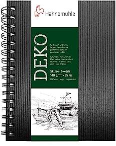 Hahnemühle Skizzenbuch Deko, schwarz, DIN A5, 140g/m², 62 Blatt