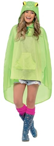 Smiffys Frosch Party Poncho, mit Zugbeutel Halloween