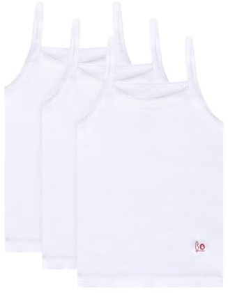 Feathers Girls Solid White Tagless Cami Super Soft Undershirts (3/Pack) 6 yrs, White