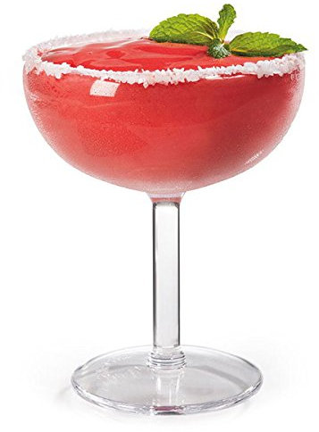 bar@drinkstuff SAN Coupe Margarita Glasses 16oz / 460ml - Set of 4 - Plastic Cocktail and Champagne Glasses