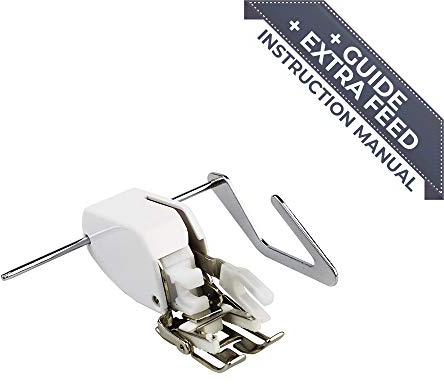 La Canilla ® - Obertransport-Nähfuß für Nähmaschinen Singer Brother Janome AEG Lervia Medion Victoria Obertransportfuss w6 Nähmaschinen Zubehör (mit Nähanleitung)