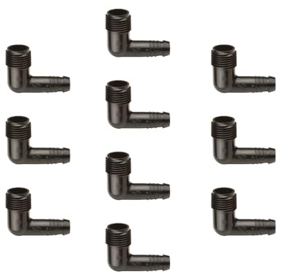 Rain Bird Lot de 10 raccords coudés SWGE050B pour tuyau pivotant avec filetage mâle de 1,27 cm x 1,27 cm ardillon