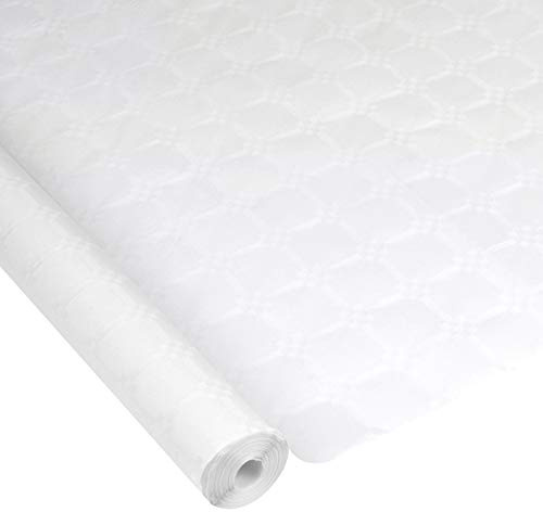 Homéa, Nappe en Papier Damassé 1,18 x 20M Blanc