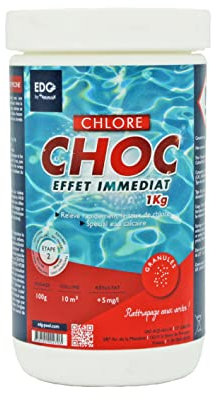 EDG EDENEA - Chlore Choc (Chlore Rapide) Piscine - Spécial Eau Verte - Effet Immédiat - Granulés - Boite 1 kg - Gamme by Aqualux
