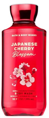 Bath & Body Works Japanese Cherry Blossom Body Wash, Nourishing Cleanser with Pro-Vitamin B5 & Aloe, Iconic Floral Scent, Gentle for Daily Use, 10 fl oz - 1 Pack