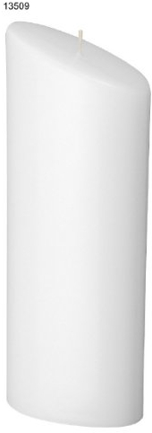 Formenkerzen, Kerzenrohling Ellipse abgeschrägt Weiß 23 x 9 x 5,5 cm, Kerze zum verzieren von Anlasskerzen, Taufkerzen, Hochzeitskerzen