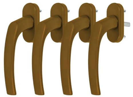 4 x Alu Fenstergriff in Gold F4 - Stiftlänge 30mm
