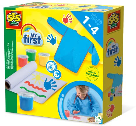 SES creative 14417 - Mein erstes Fingerfarbenset My First, Blau, 6-teiliges Set