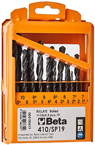 BETA - Set 19 Punte per Avvitatore in Cassetta Metallica, Serie Inserti 1/4 Professionali per Avvitatura con Porta Inserti e Accessori per Officina e Manutenzione, 410/SP19