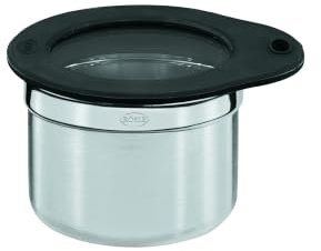RÖSLE Dose mit Frischhaltedeckel, Hochwertige Dose zum Aufbewahren von Lebensmitteln, hygienisch und geschmacksneutral, Edelstahl 18/10, spülmaschinengeeignet, 8 cm
