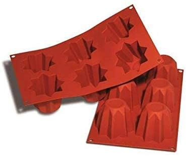Silikomart SF100 Stampo Silicone 6 Mini Pandoro 75x75 mm Made in Italy