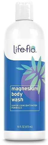 Life-Flo Magnesium kroppstvätt med eteriska oljor med pepparmynta och rosmarin | Hjälper till att återfukta och mjuka upp huden med magnesium från Zechstein havsbotten | 4,6 dl