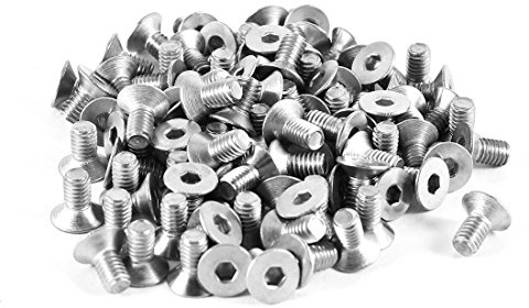 sourcing map 100 Stk 304HC Edelstahl Bohrung sechseckiger Sockel Flacher Kopf Bolzen M4x8 DE de