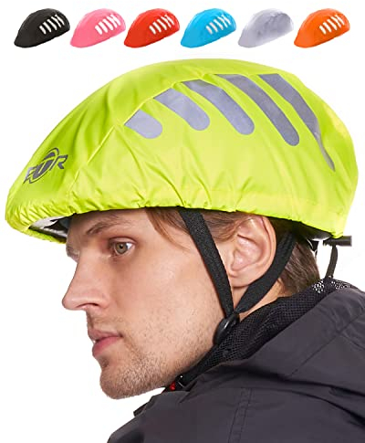 BTR Regenschutz für Fahrradhelm, winddichter Regenüberzug, atmungsaktiver und wasserfester Helmüberzug
