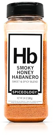 Spiceology - Smoky Honey Habanero - Sweet & Spicy BBQ Rub for Smoking or Grilling - Use On: Chicken, Wings, Pork, Steak, Nuts, Butter, Bacon, or Burgers - 24 oz