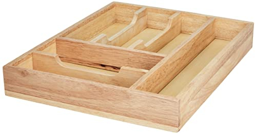 Zeller 24045 Besteckkasten, Gummibaum, ca. 34 x 43 x 6 cm, Rot, 1 - Pack