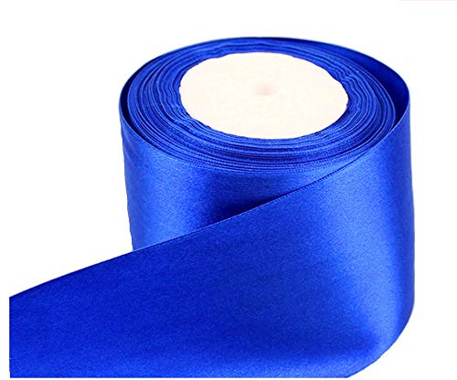 Royal Blue Satin Ribbon 50mm Wide 5 Meter Gift Wrap Ribbon, Ribbons for Gift Wrapping, Christmas Ribbon, Gift Wrapping Ribbon for Crafting, Wedding Party Decor