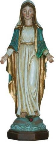 Madonna Immaculata, Holzoptik, Höhe 12cm, handbemalen