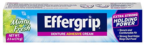 Effergrip Extra Strong Denture Adhesive Cream, Zinc Free 2.5 oz