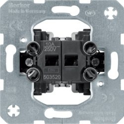 Berker Wippschalter-Einsatz, Schwarz, Mechanischer, 1-polig, 10 A, 250 V, CE, TÜV