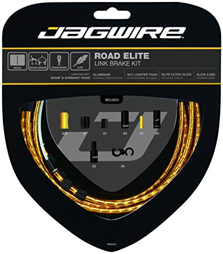 Jagwire Road Elite Link Bremsbeläge Kabelset und Gaines Unisex Erwachsene, Gold