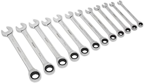 Siegen by Sealey 12pc Combination Ratchet Spanner Set - S0634