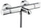 hansgrohe Ecostat - Wannenthermostat Aufputz, Wannenarmatur mit Sicherheitssperre (SafetyStop) bei 40° C, rundes Thermostat für die Badewanne, Mischbatterie für 2 Verbraucher, Chrom, 13114000
