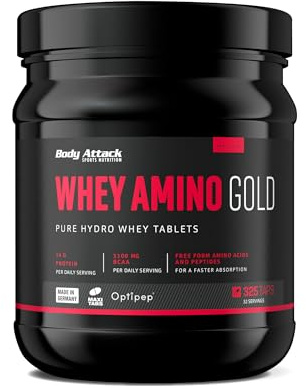 Body Attack Whey Amino Gold 325 Tabletten, 1er Pack (1 x 650g)