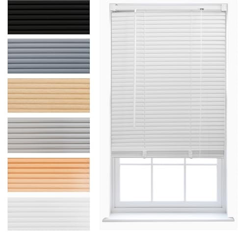 FURNISHED PVC Venetian Window Blinds Made to Measure Home Office Blind New - White 45W x 150H cm