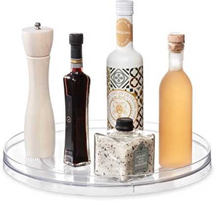 iDesign Küchen Organizer, extra großer Drehteller aus BPA-freiem Kunststoff für den Vorratsschrank, drehbarer Gewürzhalter für Vorratsdosen und Gewürze, durchsichtig