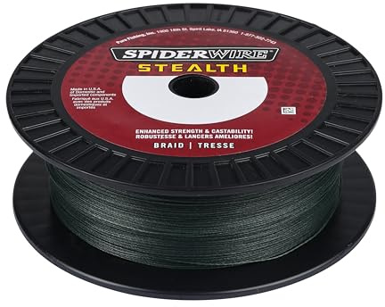 SpiderWire Stealth Superline, línea de Pesca Trenzada de 457 m, Color Verde Musgo, 65 Libras, 29,4 kg, 457 m, Adecuada para entornos de Agua Dulce y Salada