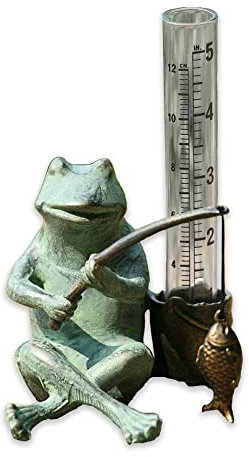 SPI Home 33456 Frog Fisherman Rain Gauge