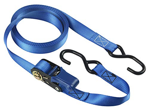Master Lock 4366EURDAT Zertifizierter Spanngurt mit Ratsche und S-Haken, Blau, 5 m x 25 mm Gurt