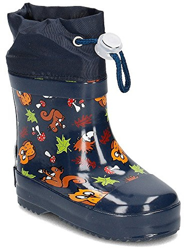 Playshoes Bottes En Caoutchouc Doublées Hautes Bottes de pluie Mixte Enfant, Animaux De La Forêt Marine, 21 EU