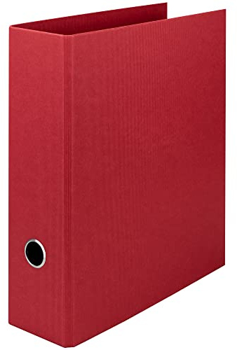 Rössler SOHO Ordner DIN A4 | Ordner A4 breit | Aktenordner A4 | Ordner breit mit Griffloch | DIN A4 Ordner mit Hebelmechanik | 320 x 285 x 85 mm | 1 Stück | Farbe: Rot | Aktenordner mit Hebelmechanik und Griffloch für Dokumente, Unterlagen und Büroorganisation